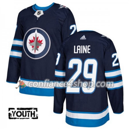 Adidas Maillot de Hockey Winnipeg Jets Patrik Laine 29 2017-2018 Bleu Marine Authentic - Enfant